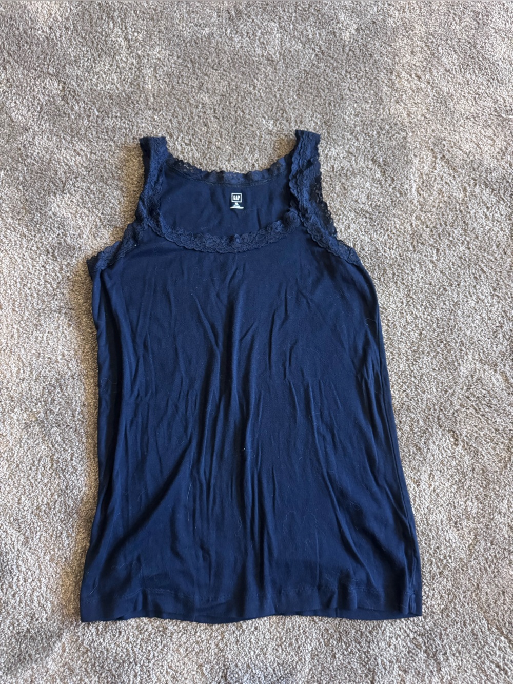 GAP Navy Lace-Trim Camisole Tank